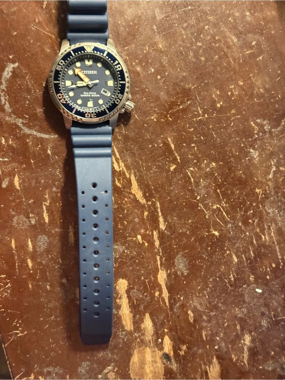 Citizen Promaster Eco-Drive Diver 200m Blue Dial 44mm Date Rubber Strap - Picture 4 of 9